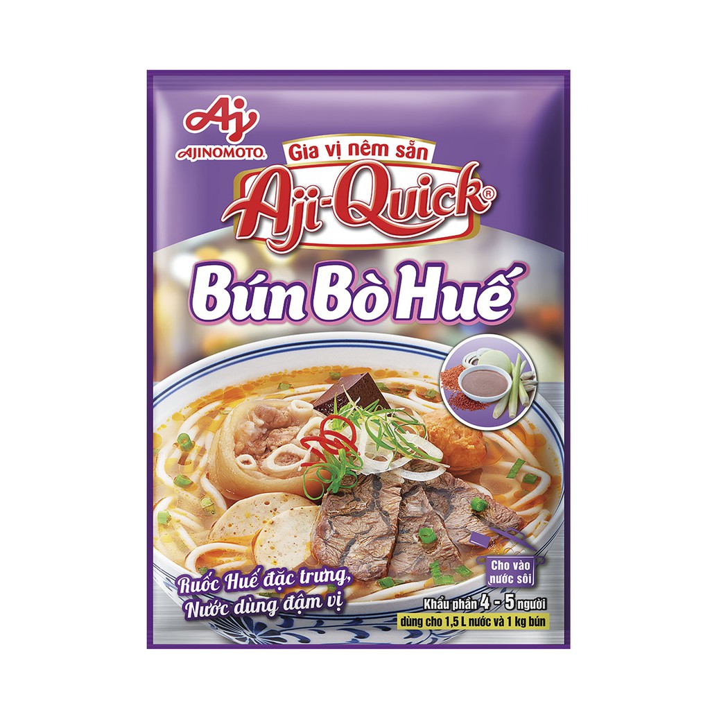 Combo 6 Gói Gia Vị Nêm Sẵn Aji-Quick® Bún Bò Huế 59g/Gói