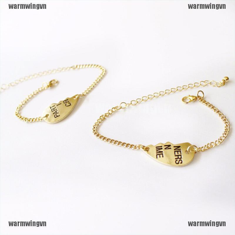 Set 2 Vòng Tay Tình Bạn Mặt Trái Tim Ghép Đôi