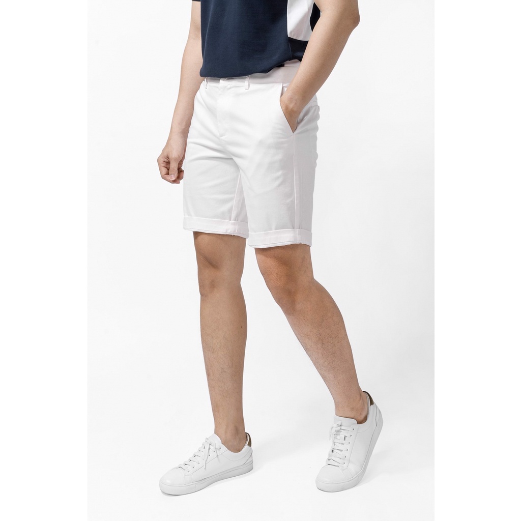 Quần Short Nam Kaki Mềm Mịn Muslad Màu TrắngTrẻ Trung Phong Cách Hàn Quốc