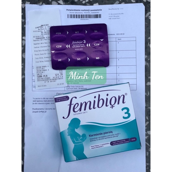 Vitamin bổ bầu cho mẹ sau sinh Femibion 3 28+28 viên