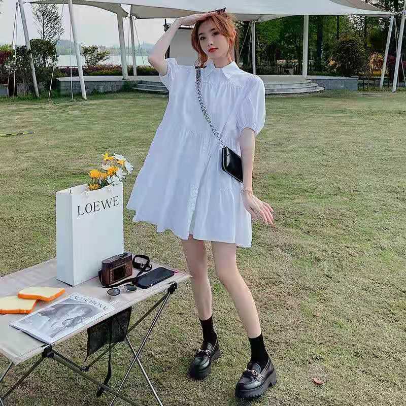 Đầm búp bê kiểu tay phồng phong cách thời trang Hàn Quốc mùa hè 2021