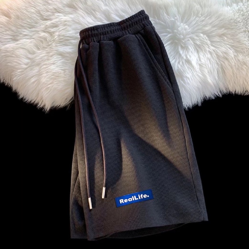 Quần Short Dáng Rộng Thoáng Khí In Chữ Phong Cách Hip Hop Nhật Bản Cá Tính Cho Nam Size M-3XL