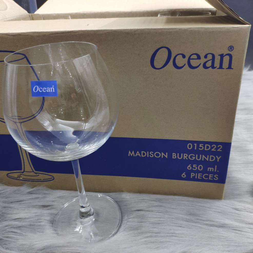 Bộ 6 Ly rượu vang thủy tinh Ocean Madison Burgundy - 650ml - 15A21 (Bộ 06 ly - Hàng Nhập ThaiLand)