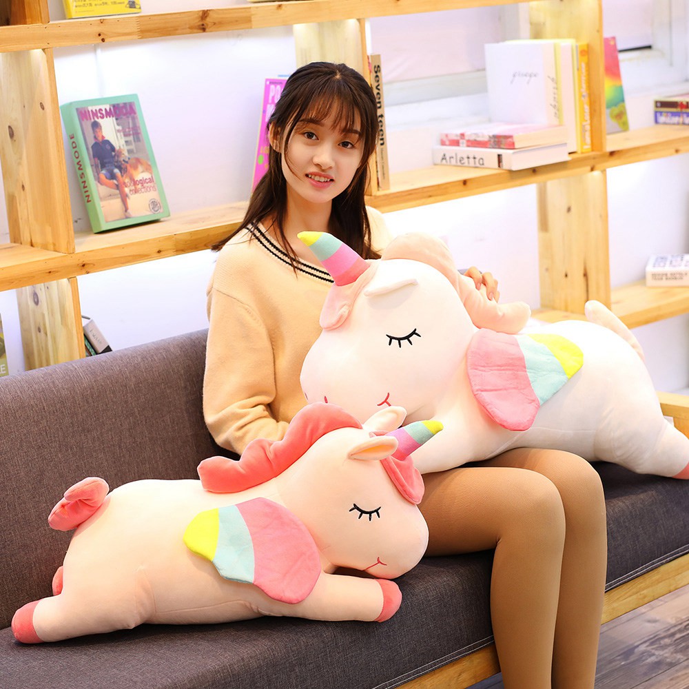 THÚ NHỒI BÔNG NGỰA KÌ LÂN UNICORN NẰM FULL SIZE FULL MẪU (30CM--->100CM)