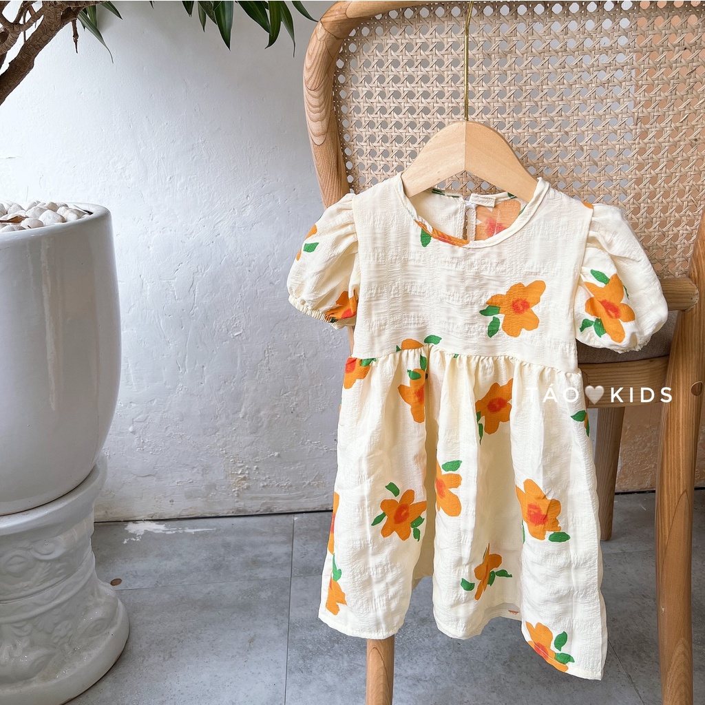 Váy cho bé gái Samkid 2 đũi tơ mát, đầm cho bé từ 1-6 tuổi