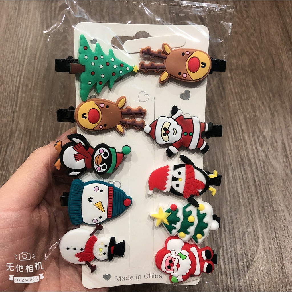 Set 10 kẹp tóc noel giáng sinh cho bé cực xinh mẫu mới-giadungsieure