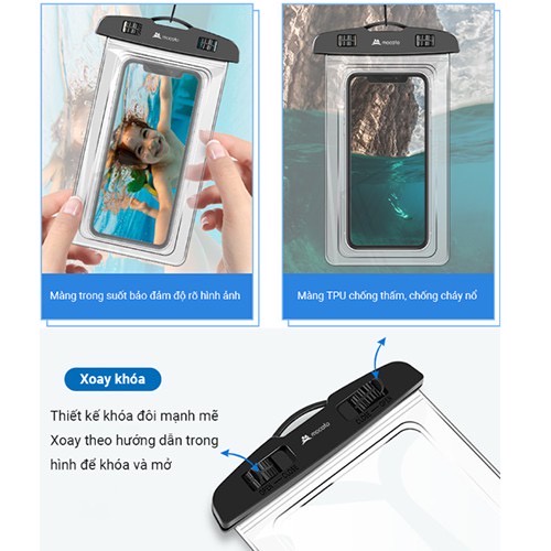Túi chống nước cho điện thoại Mocato M304 đi mưa đi biển chụp ảnh quay video dưới nước có quai đeo