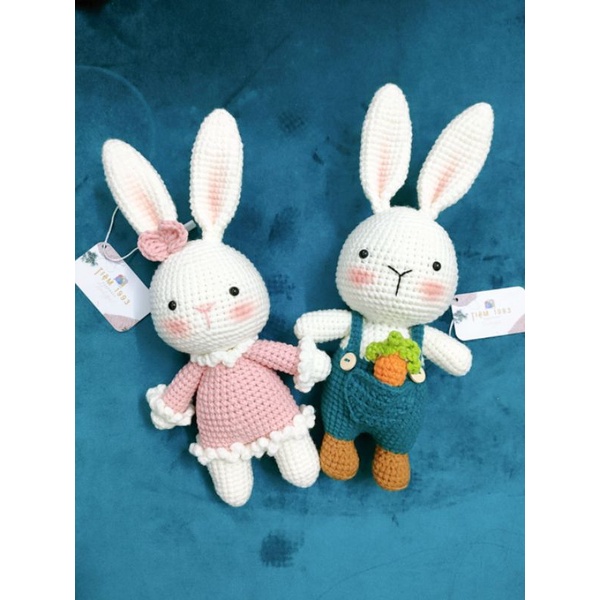 Đồ chơi cho bé - Thỏ Bunny móc bằng len