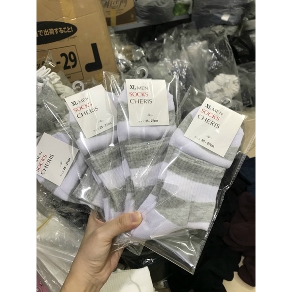 Tất Vớ Nam Sét 5 đôi Xuất Hàn Cổ Trung Xù Dày Siêu Đẹp Thể Thao, Kháng Khuẩn, Chống Hôi, Thối Chân