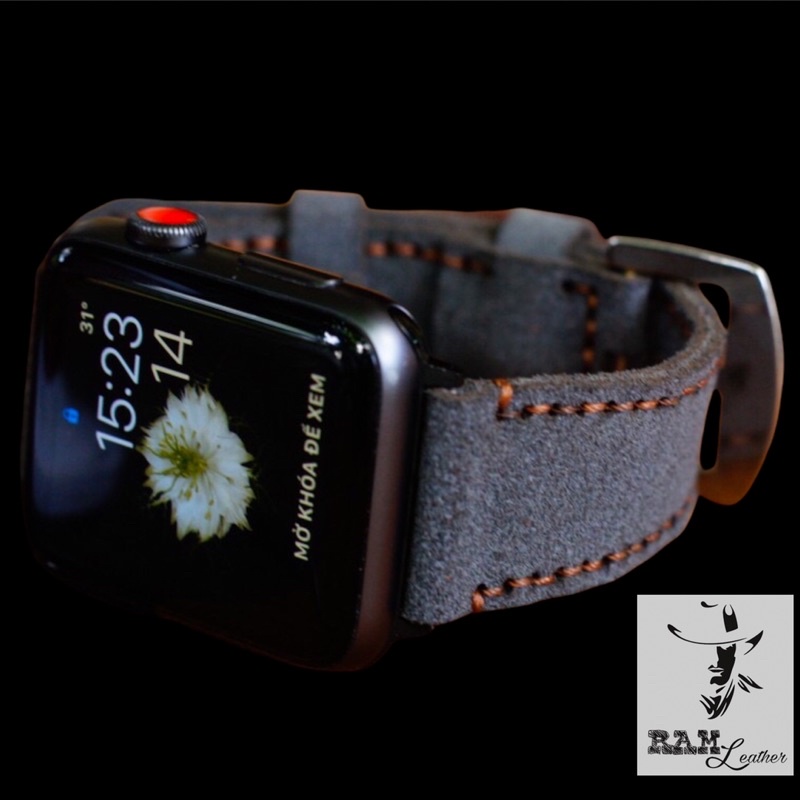 Dây Apple Watch , iWatch , iphone Watch da bò lộn xám đá RAM Leather 1965