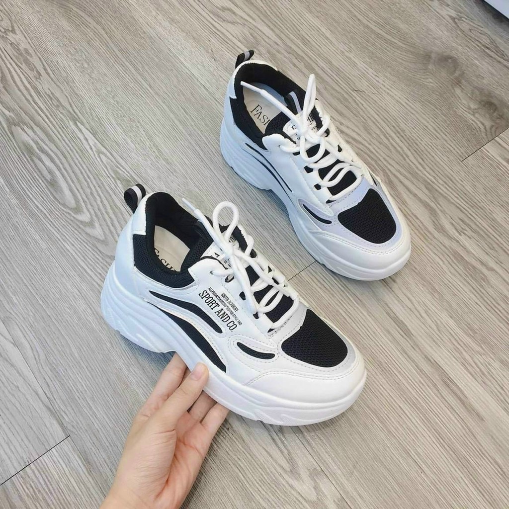 Giày thể thao nữ độn đế 7cm dáng thể thao năng động