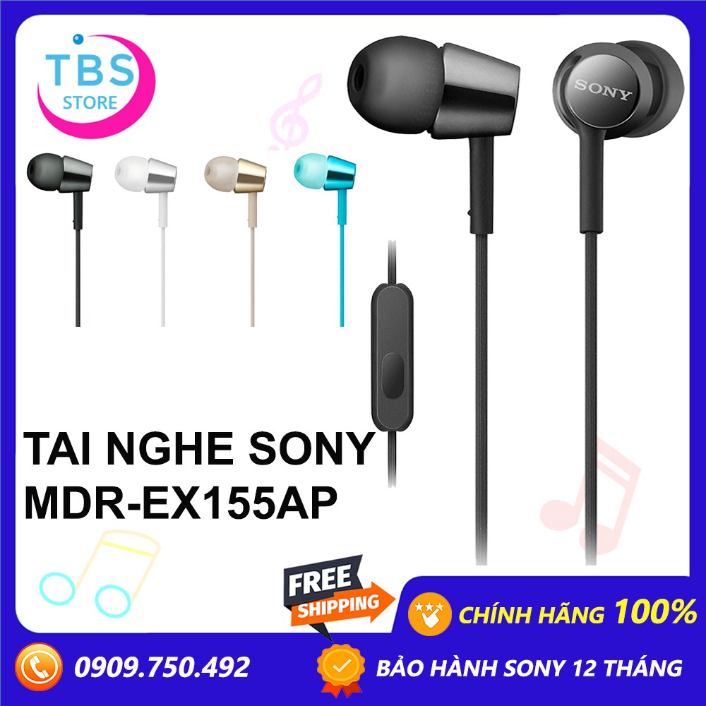 Tai nghe Sony MDR-EX155AP - Hàng chính hãng - Bảo hành 12 tháng