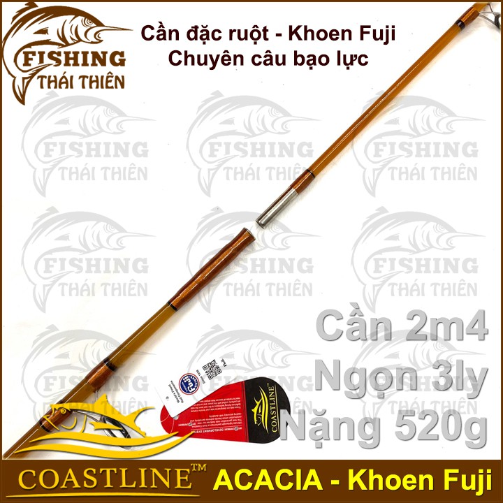 Cần câu cá Coastline Acacia Cần 2 khúc máy đứng đặc ruột khoen Fuji câu cá tra siêu bạo lực