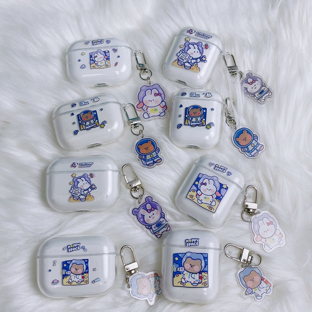 Vỏ Bảo Vệ Hộp Sạc Tai Nghe AirPods3 AirPods3 Pro AirPods2gen Màu Trong Suốt Họa Tiết Chú Thỏ/Gấu Dễ Thương Ốp