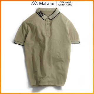 Áo phông polo nam rêu có cổ MATANO - Áo thun nam cổ trụ bẻ vải cá sấu cotton cao cấp, bo cổ dệt họa tiết M độc quyền 032