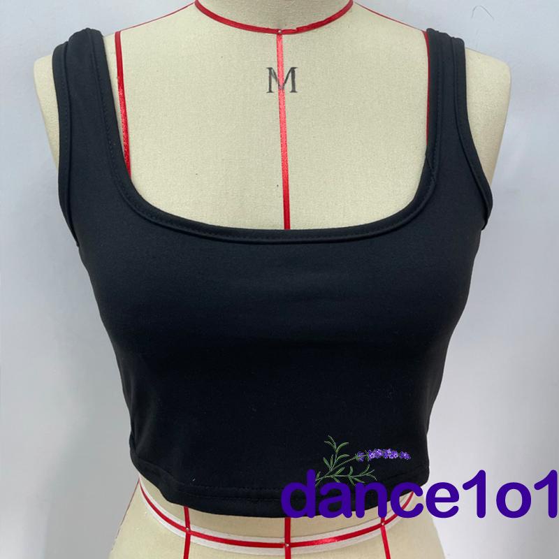 Áo ba lỗ cổ vuông màu trơn đơn giản thời trang cho nữ