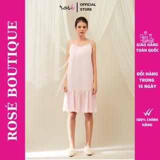 Đồ ngủ váy 2 dây lụa mặc nhà sang trọng rosé boutique n003