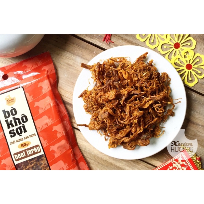 Bò khô sợi Xuân Hương 100% thịt bò, vị truyền thống 55g đậm đà hương vị thơm ngon đảm bảo vệ sinh an toàn thực phẩm | BigBuy360 - bigbuy360.vn