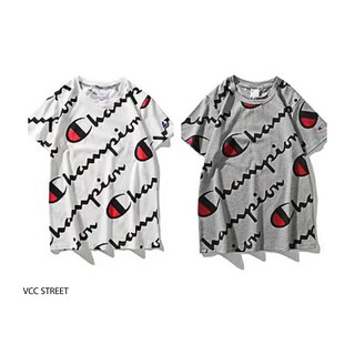 Áo Phông Champion Nhiều Chữ - Trắng - Ghi - Unisex