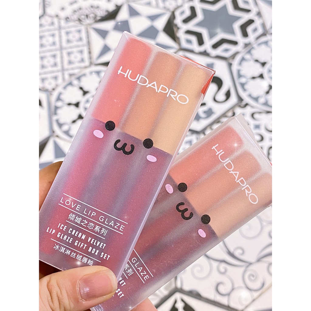 Set 3 cây son kem lì HUDAPRO lip gaze nội địa chính hãng lâu trôi mịn môi sỉ tốt - GIÁ RẺ 09