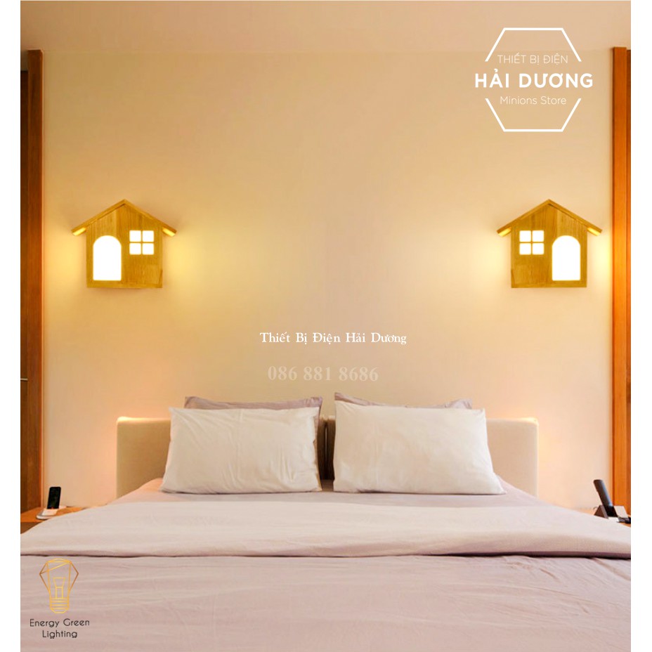 Đèn Tường Gỗ Hình Ngôi Nhà DT-B0045 Kiểu Dáng Hiện Đại - Trang Trí Căn Phòng - Energy Green Lighting - Có Video Thực Tế