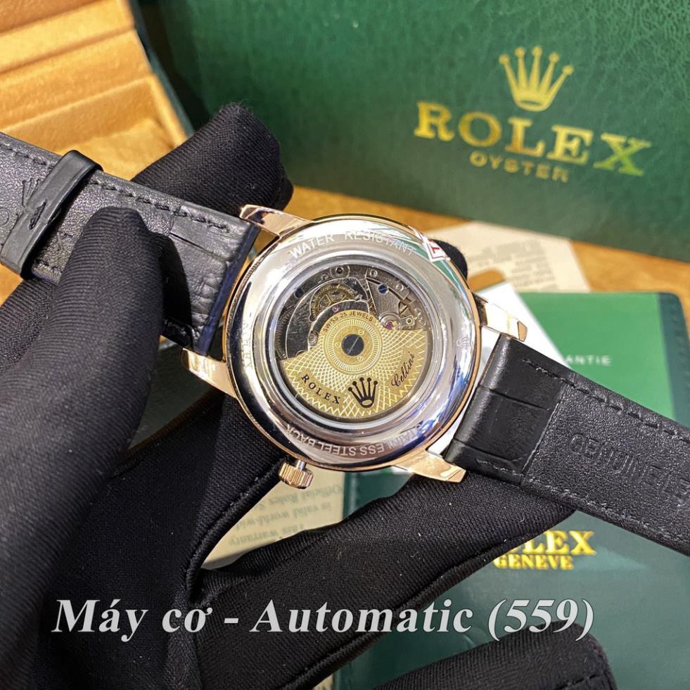 Đồng hồ nam RL máy cơ automatic mặt tròn classic dây da sang trọng có bảo hành DH559 shop114