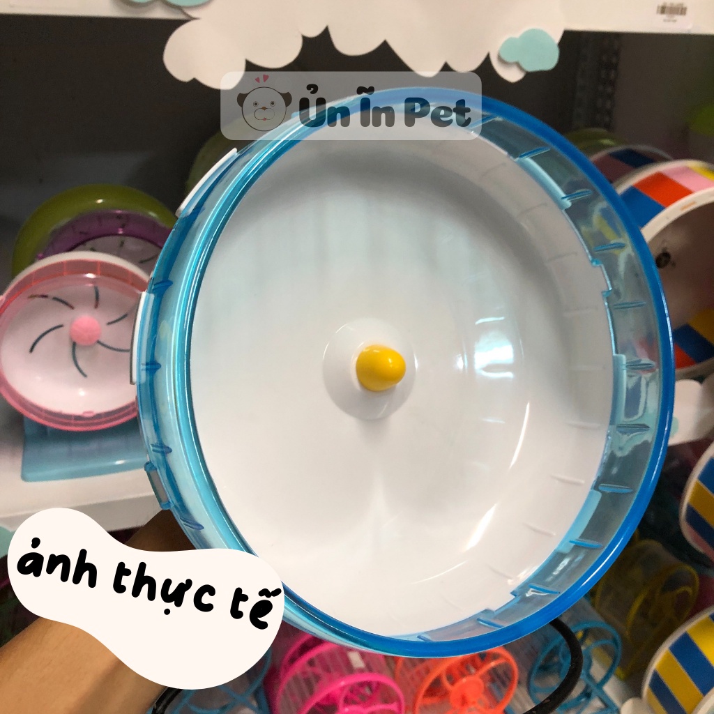 Wheel hamster bear 21cm, không đế, có thể gắn chuồng hamster, sóc, bọ, nhím siêu êm