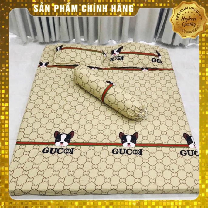 Bộ Ga Chun Trải Giường 3 món( 2 gối đầu+ 1 ga chun) chất liệu cotton poly không bai không xù | BigBuy360 - bigbuy360.vn