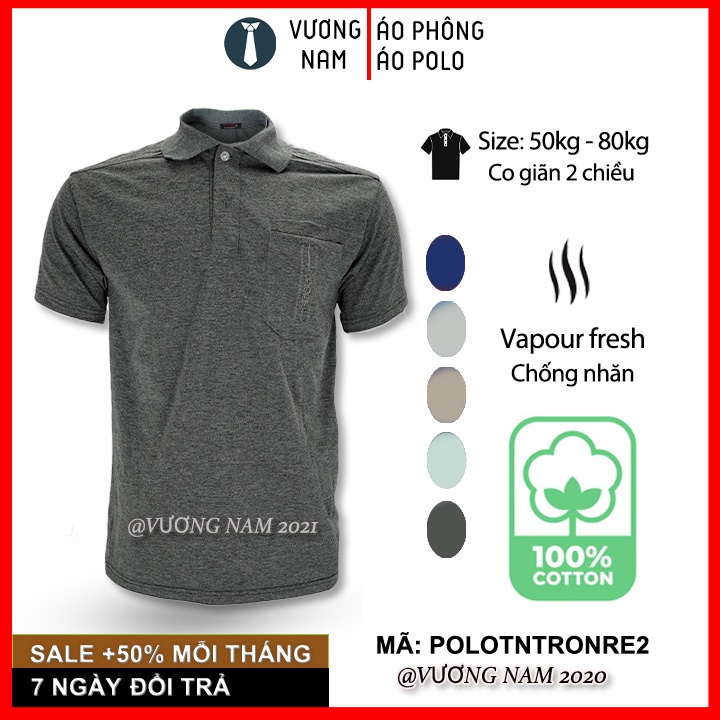 Áo polo nam form rộng tay ngắn trung niên cotton đẹp VN45H