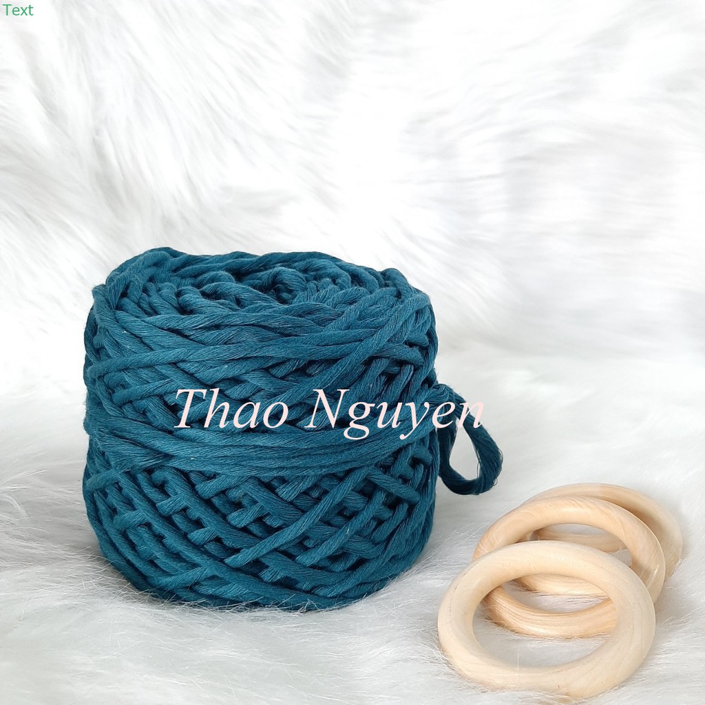 ( ảnh thật). Dây thừng macrame, dây cotton màu XANH CỔ VỊT.