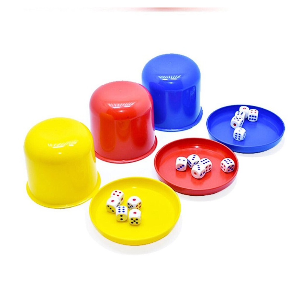 Bộ Lắc Xúc Xắc Xí Ngầu Nhựa Kèm 5 viên xúc xắc