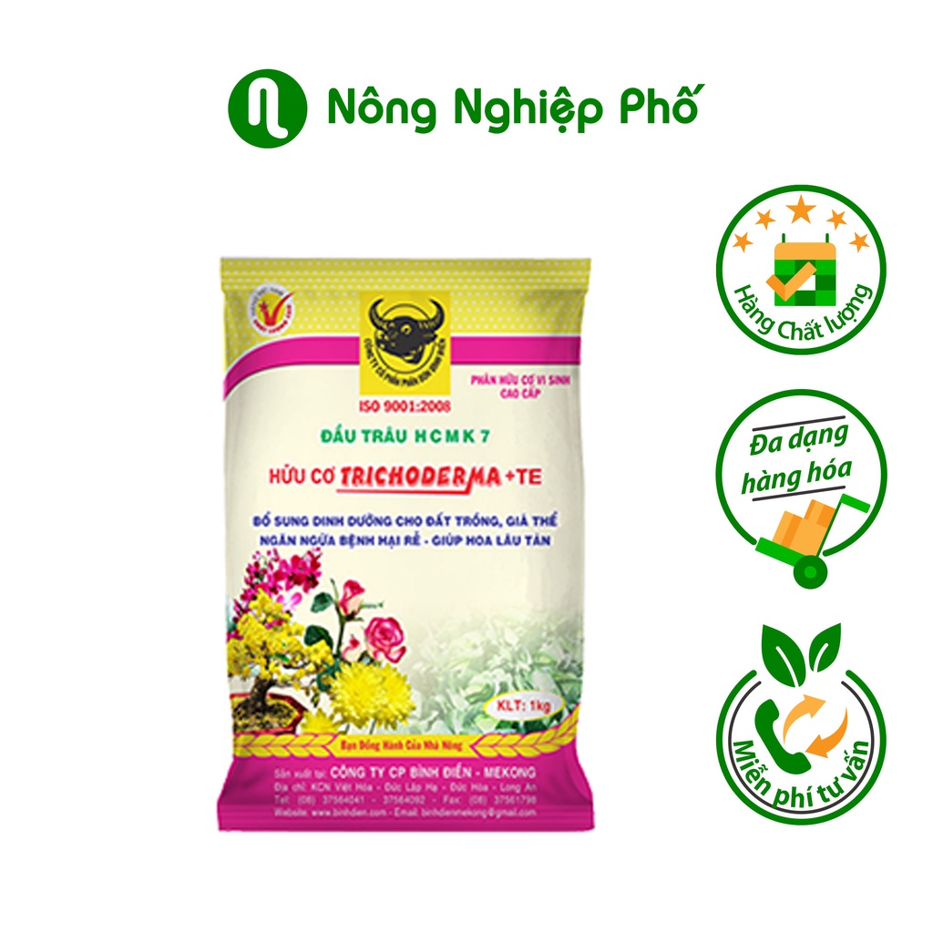 TÚI 5KG - PHÂN ĐẦU TRÂU HCMK7 HỮU CƠ TRICHODERMA + TE