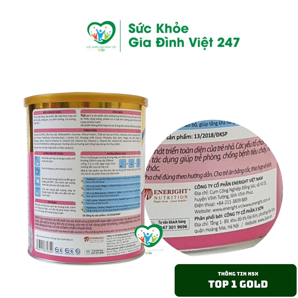 Sữa Top Gold 1-900g - Sữa bổ sung dinh dưỡng và năng lượng cho bé