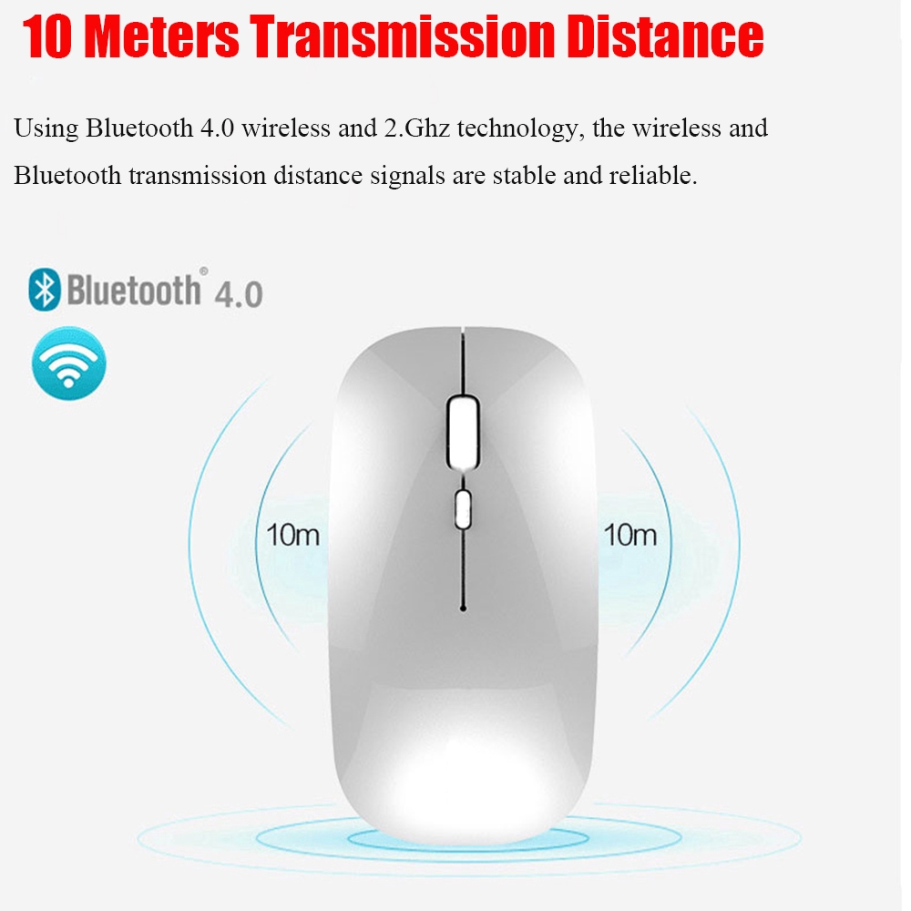 MYRON Work Long New PC Laptop Ultra Thin Super Slim Wireless Bluetooth Mouse