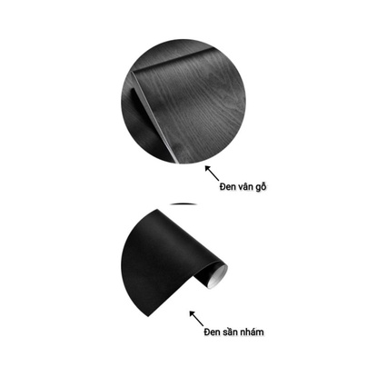 1m Decal Đen sần Nhám, Đen vân gỗ tùy chọn