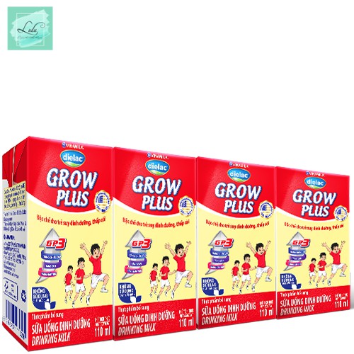 Combo 2 Lốc Sữa Bột Pha Sẵn Dielac Grow Plus 110Ml - Lốc 4 Hộp X 110Ml - Lulu Mart