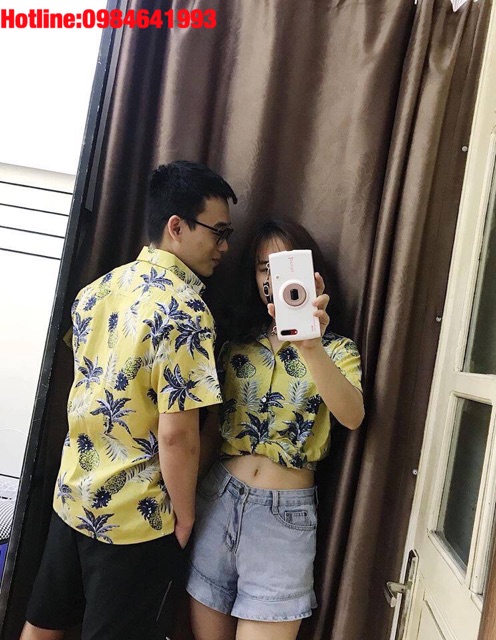 ÁO HOA QUẢ ĐI BIỂN-áo hawaii hoạ tiết team-đôi