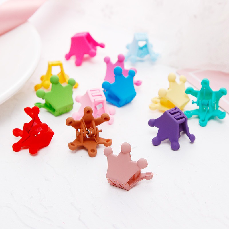 Set 10 kẹp tóc họa tiết hoạt hình dễ thương cho bé gái