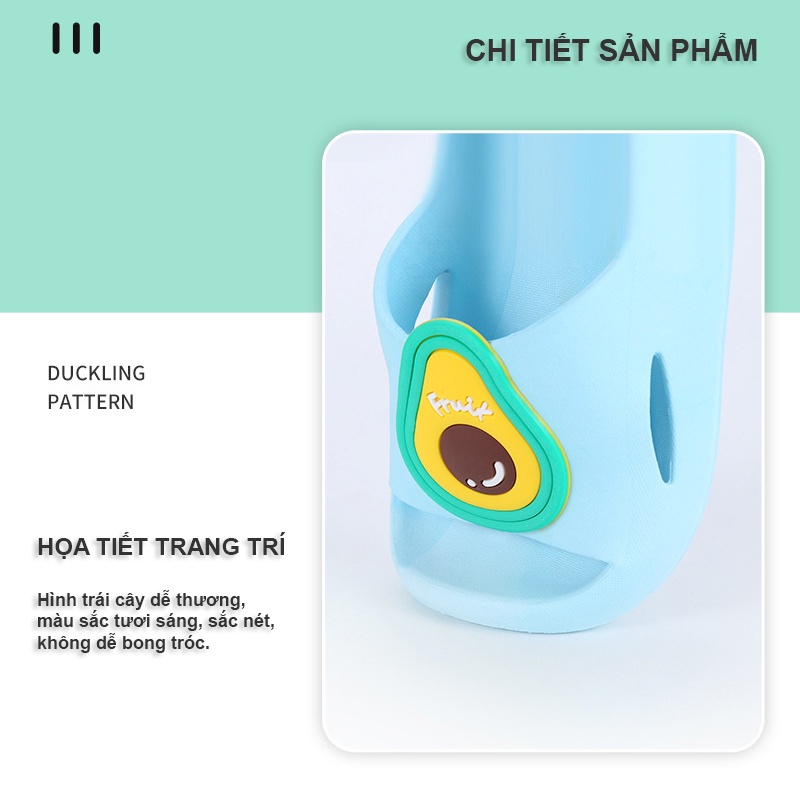 [THANH LÝ] Dép lê cho bé trai &amp; bé gái mềm mại, chống trơn trượt, họa tiết hoa quả siêu cute