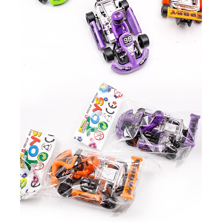 Đồ chơi trẻ em xe đua F1 mini kéo lùi chạy cót nhiều màu chó bé E741