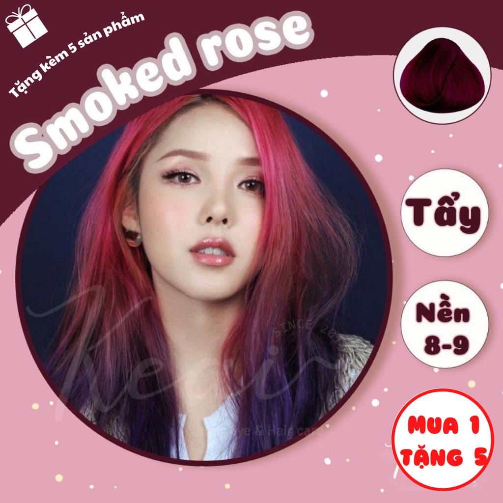 Thuốc nhuộm tóc tại nhà Smoked Rose - kèm oxi - không tẩy - Keaihairdye