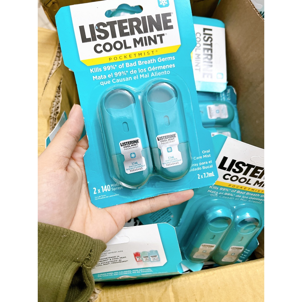 Xịt/Miếng ngậm thơm miệng Listerine - Hàng Mỹ