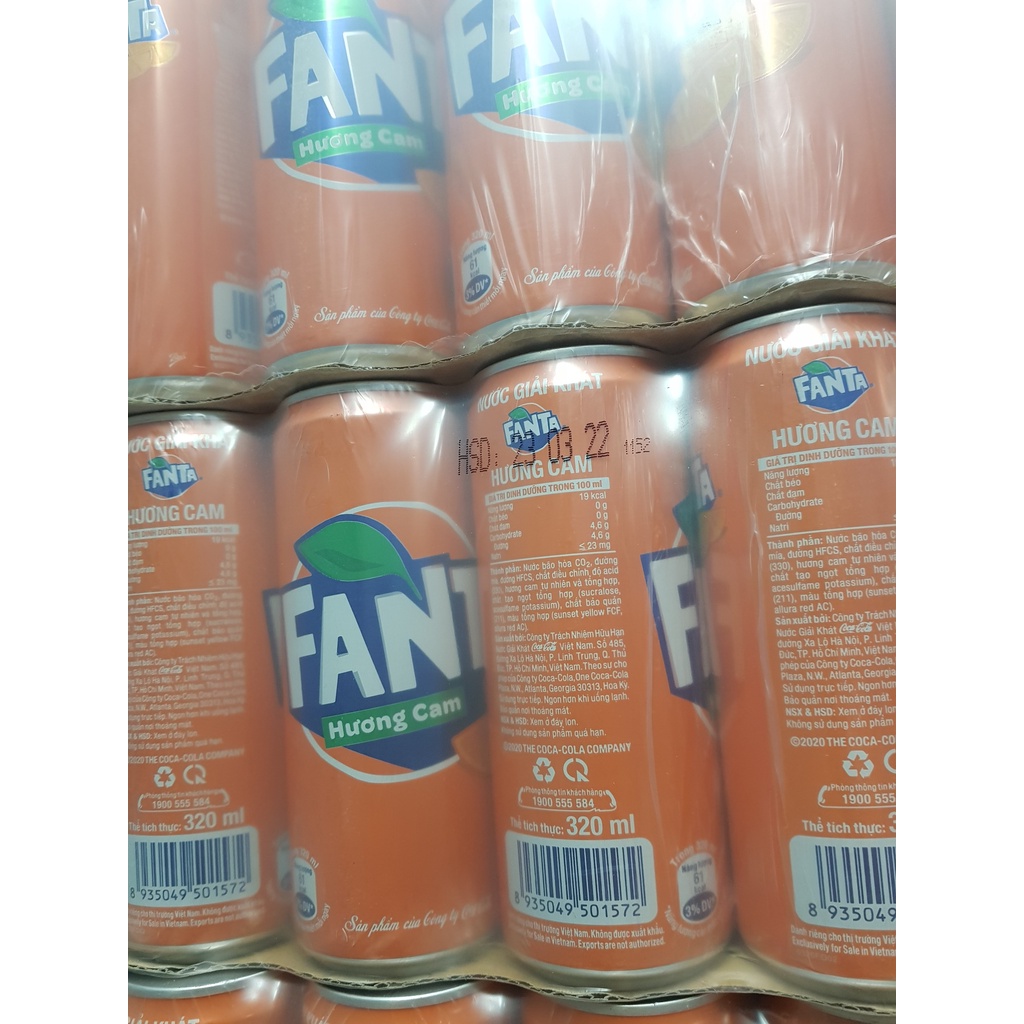 Lốc 6 Lon Nước Ngọt Có Gas Fanta Hương Cam Soft Drink Lon 330ml Date Luôn Mới