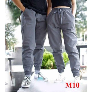 Quần Jogger Kaki Nam - Nữ Co Giãn 4D Hàng Xuất Khẩu (Màu Ghi Sáng)