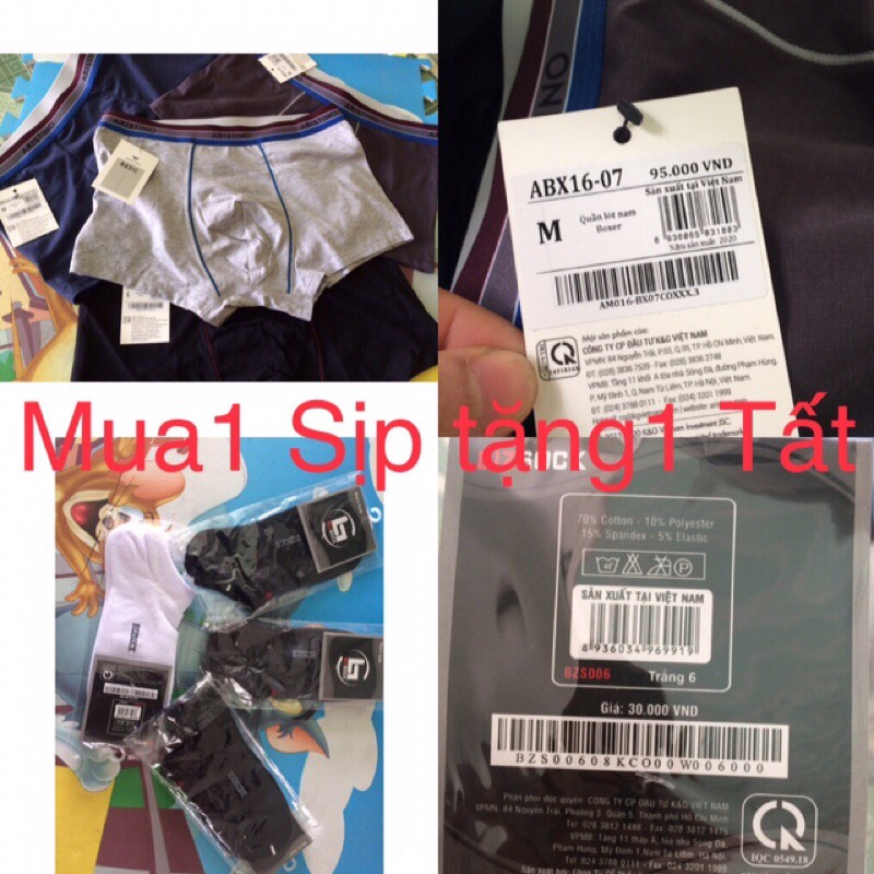 (Mua1 Sịp tặng1 Tất) Sịp Aristino và Tất Bizsock Chính hãng
