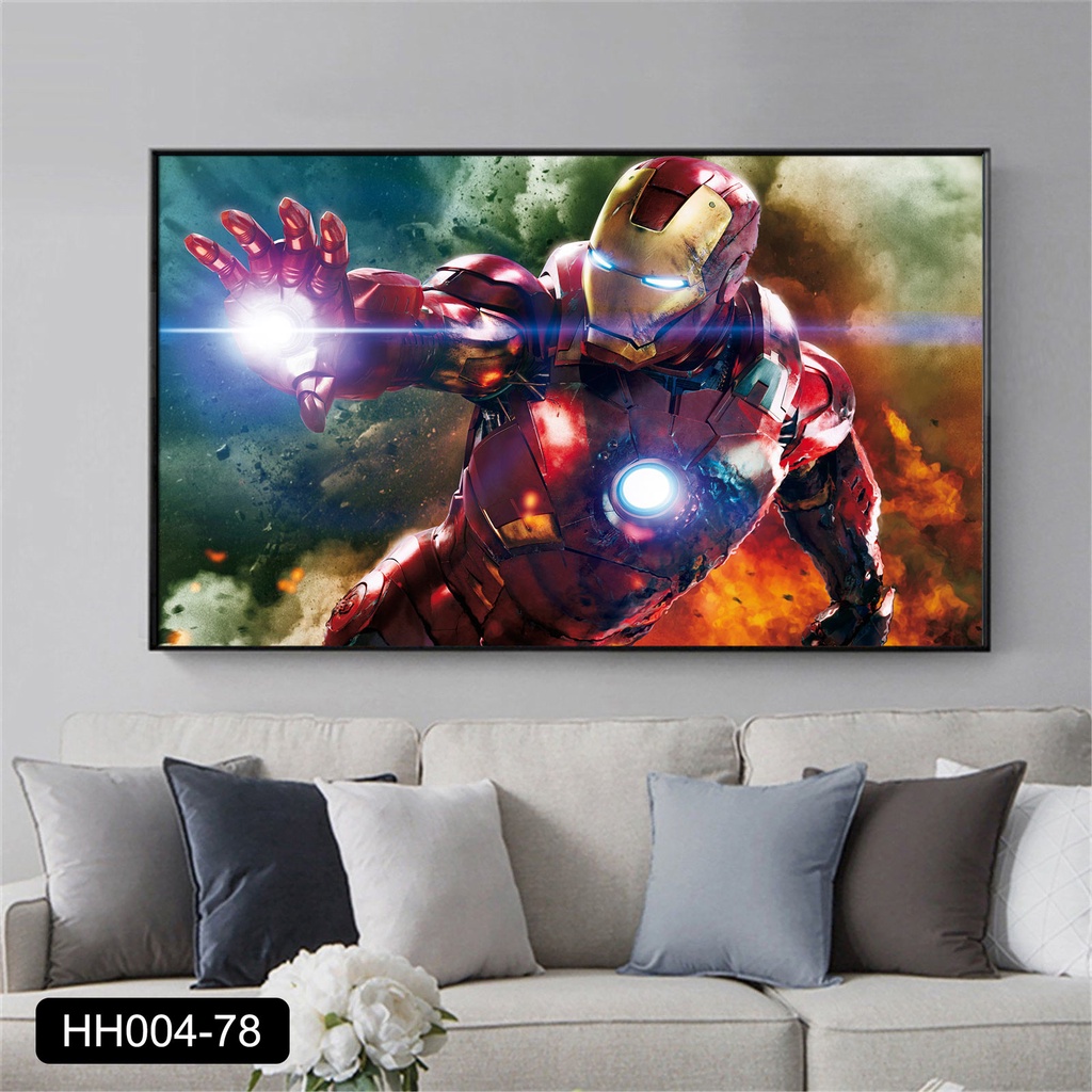 Tranh treo tường nhân vật trong phim Marvel Iron man - 70 x 40 cm