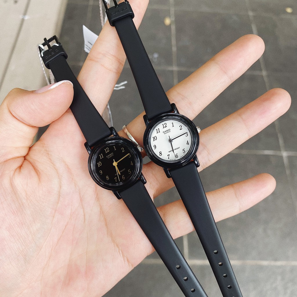 Đồng hồ nữ casio chính hãng chống nước 3atm , dây nhựa màu đen - LQ139