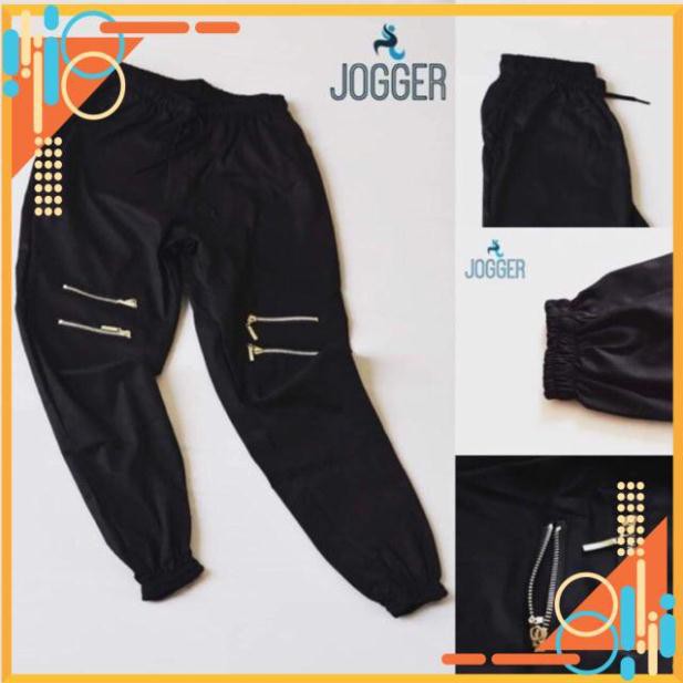 [FreeShip] Quần Jogger Kaki nam/nữ có khóa kéo zipper JK4 - có size S và XXL nữa TD