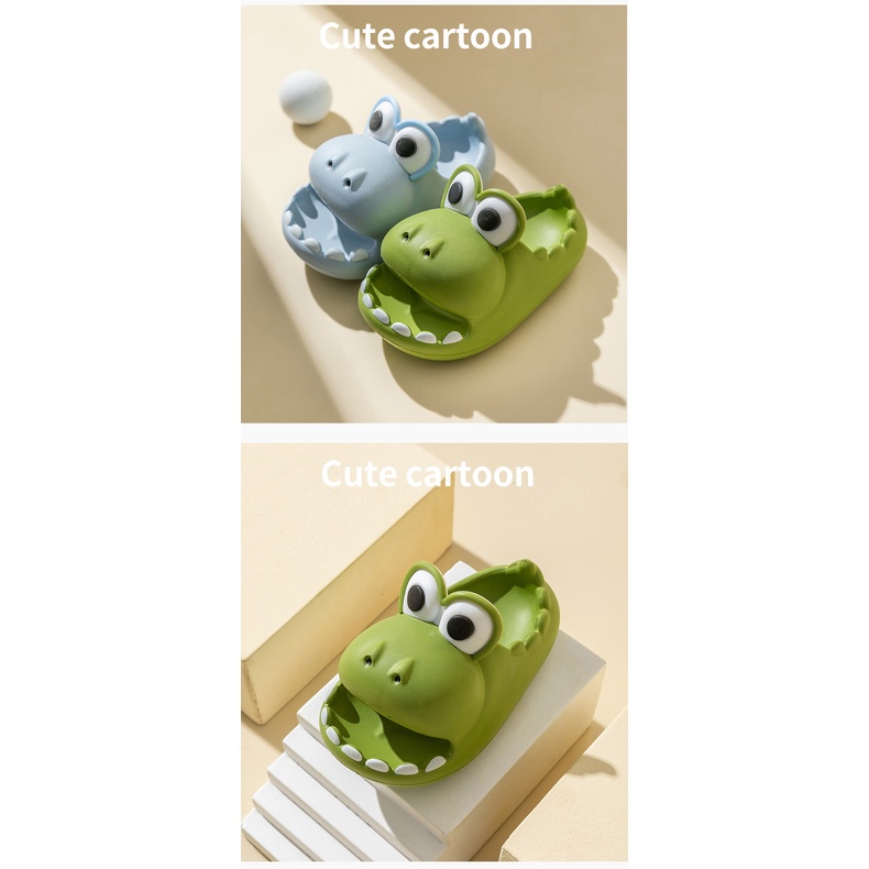 AMILA Dép Đi Trong Nhà Đế Dày Chống Trượt Họa Tiết Khủng Long Hoạt Hình Cho Bé bé trai và bé gái dép hoạt hình