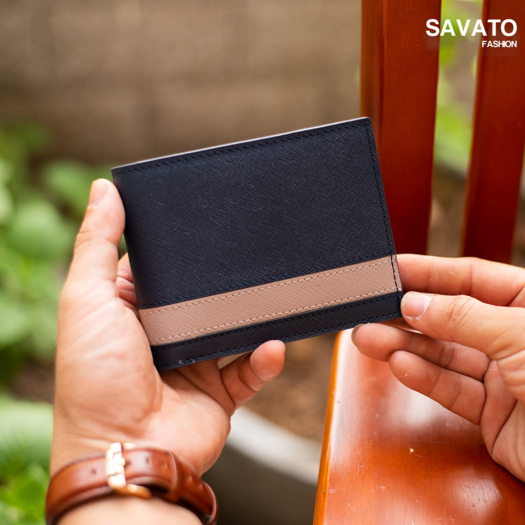 [Savato Fashion] Ví Nam Da Thật - Chất Liệu Da Saffiano Cao Cấp - BH 24 Tháng - Full Box